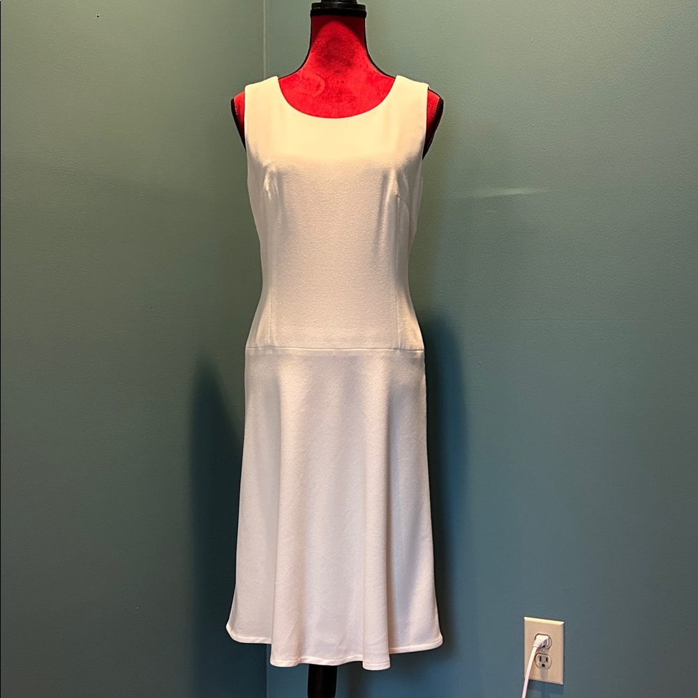 Classic Cream Sleeveless A-Line Dress Size 8